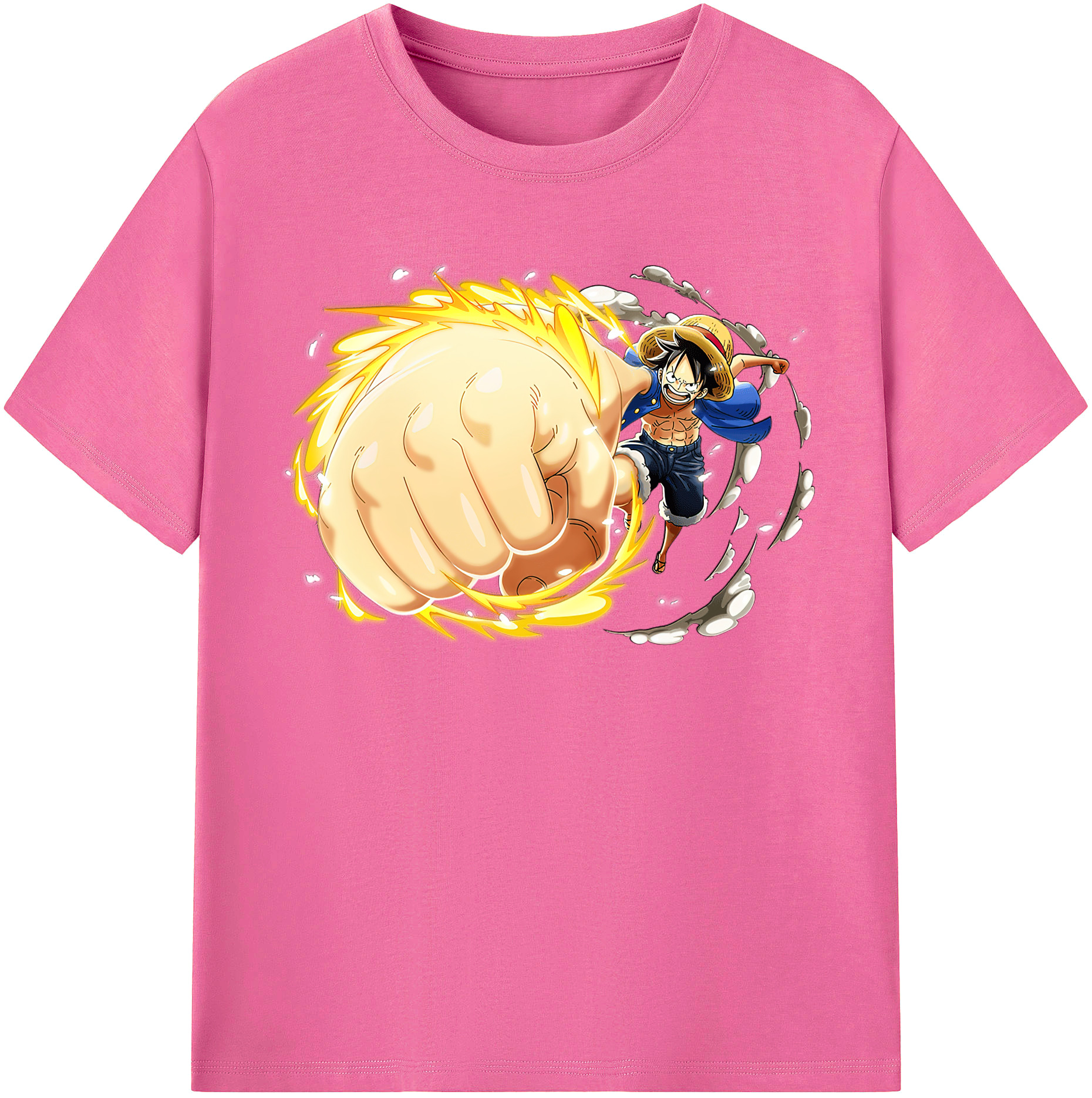 ワンピース モンキー・D・ルフィ ONE PIECE Monkey D. Luffy レディースカジュアルプリントTシャツ（綿100％）